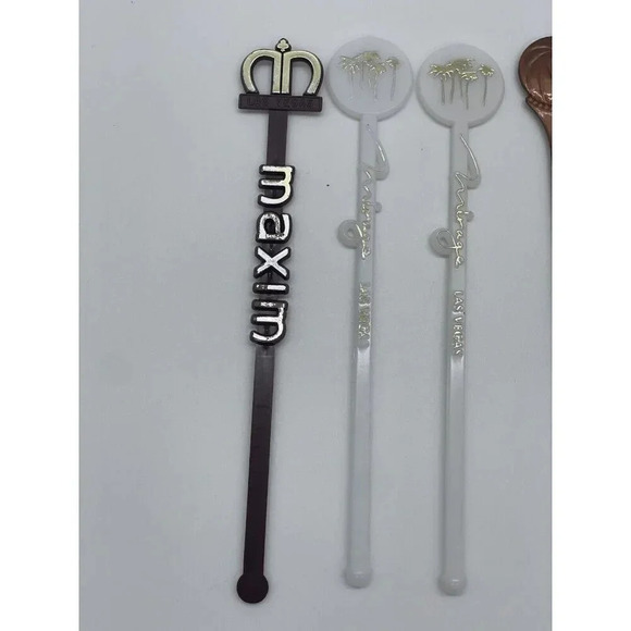 VINTAGE Las Vegas‎ Casino SWIZZLE STICKS Cocktail Stirrers - Picture 2 of 4